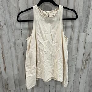 Ursa Minor Linen Blend Cream Asymmetrical Tank Top Womens XS Natural Sustainable